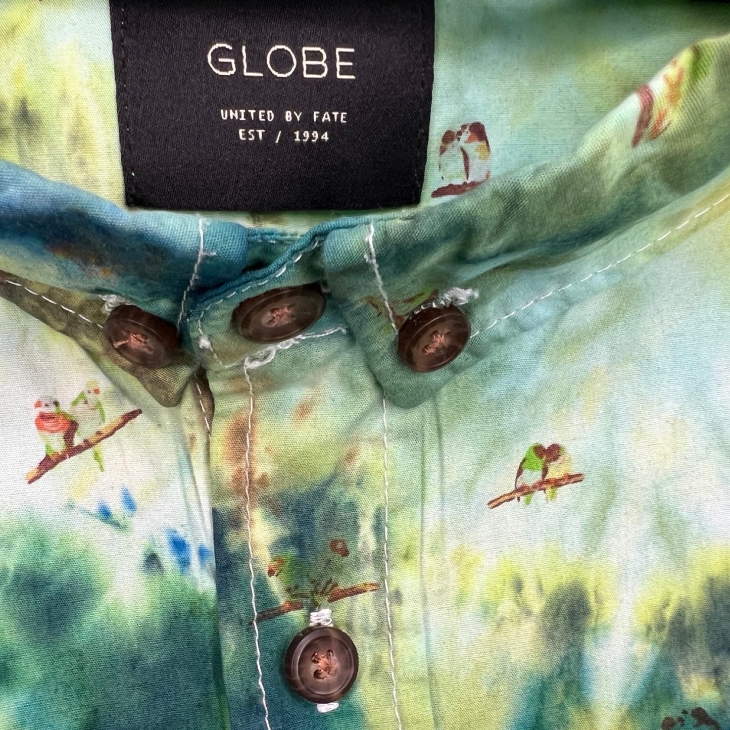 Tie Dye Short Sleeve Button Down Surf Shirt - Geode Lovebirds