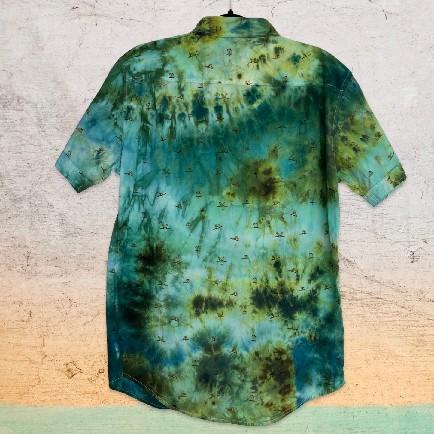 Tie Dye Short Sleeve Button Down Surf Shirt - Geode Lovebirds