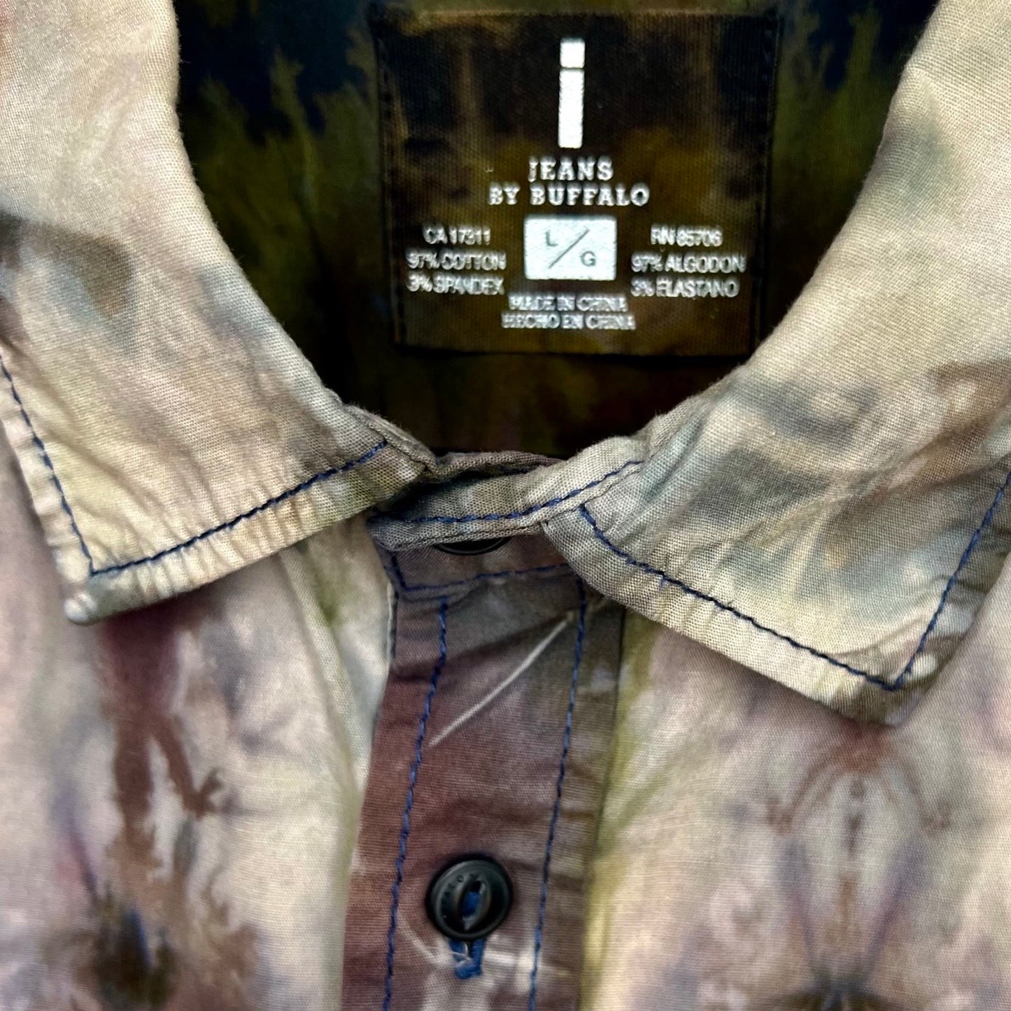 Tie Dye Button Down Shirt - Large