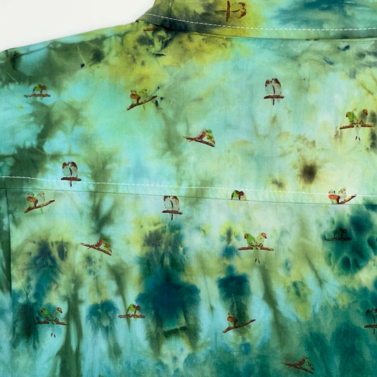 Tie Dye Short Sleeve Button Down Surf Shirt - Geode Lovebirds