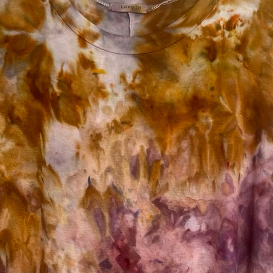 Tie Dye 3/4 Sleeve Loose Tunic - 2XL