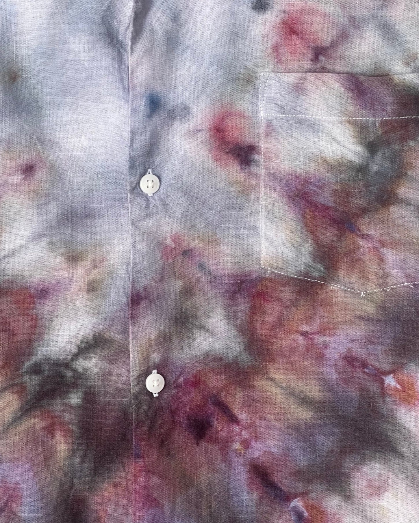 Close-up of a tie-dye shirt with multicolor pattern