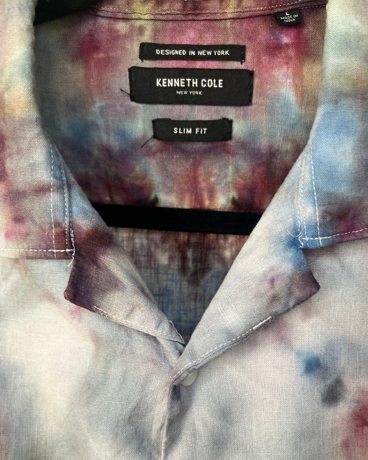 Tie-dye shirt with designer label