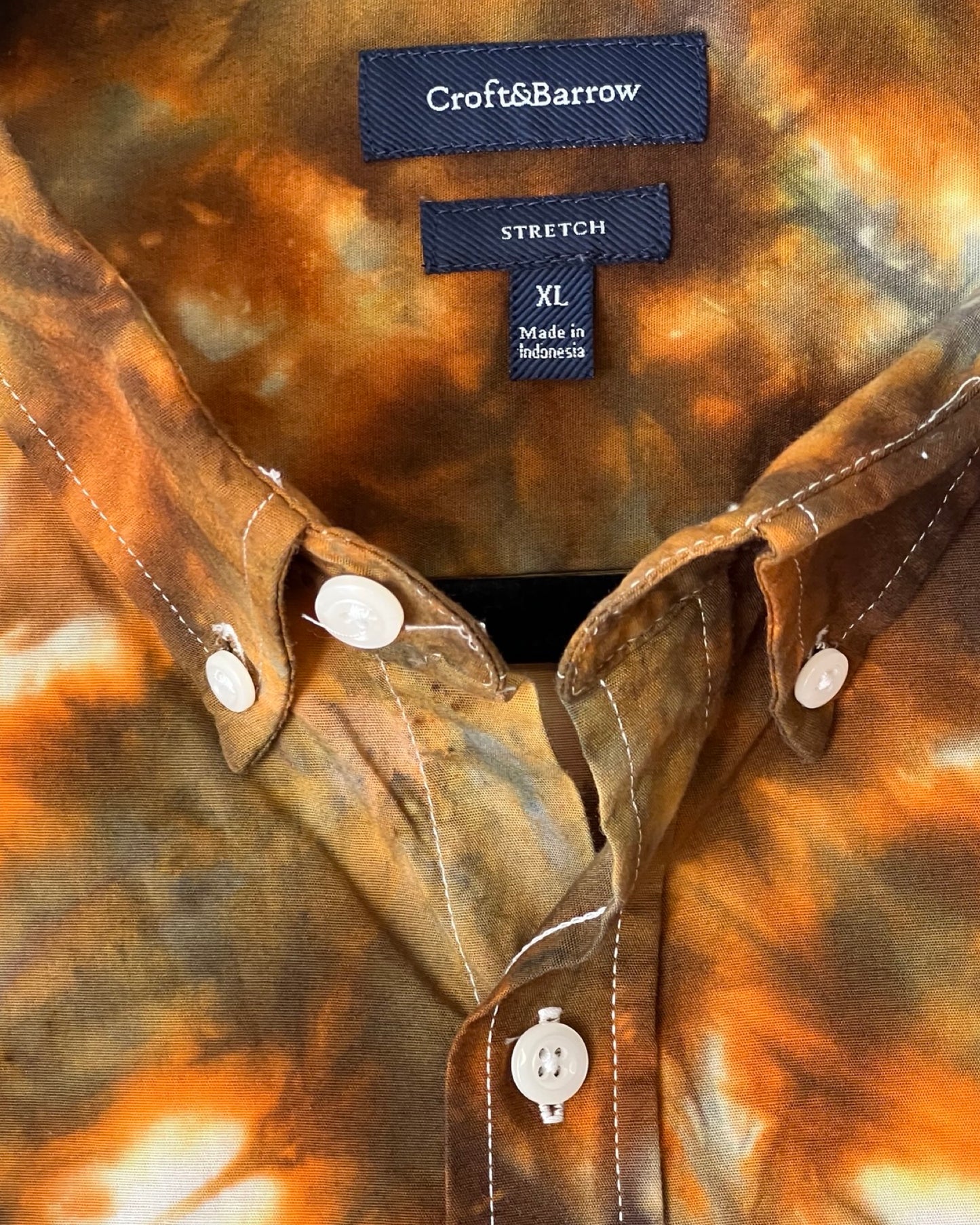 Short Sleeve Button Down Shirt - Rainbow Side Fans - XL