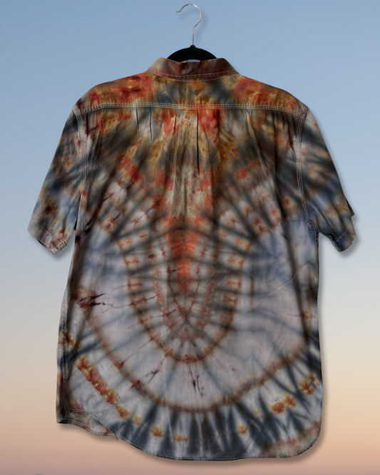 Short Sleeve Button Down Shirt - Navy Cowboy - M