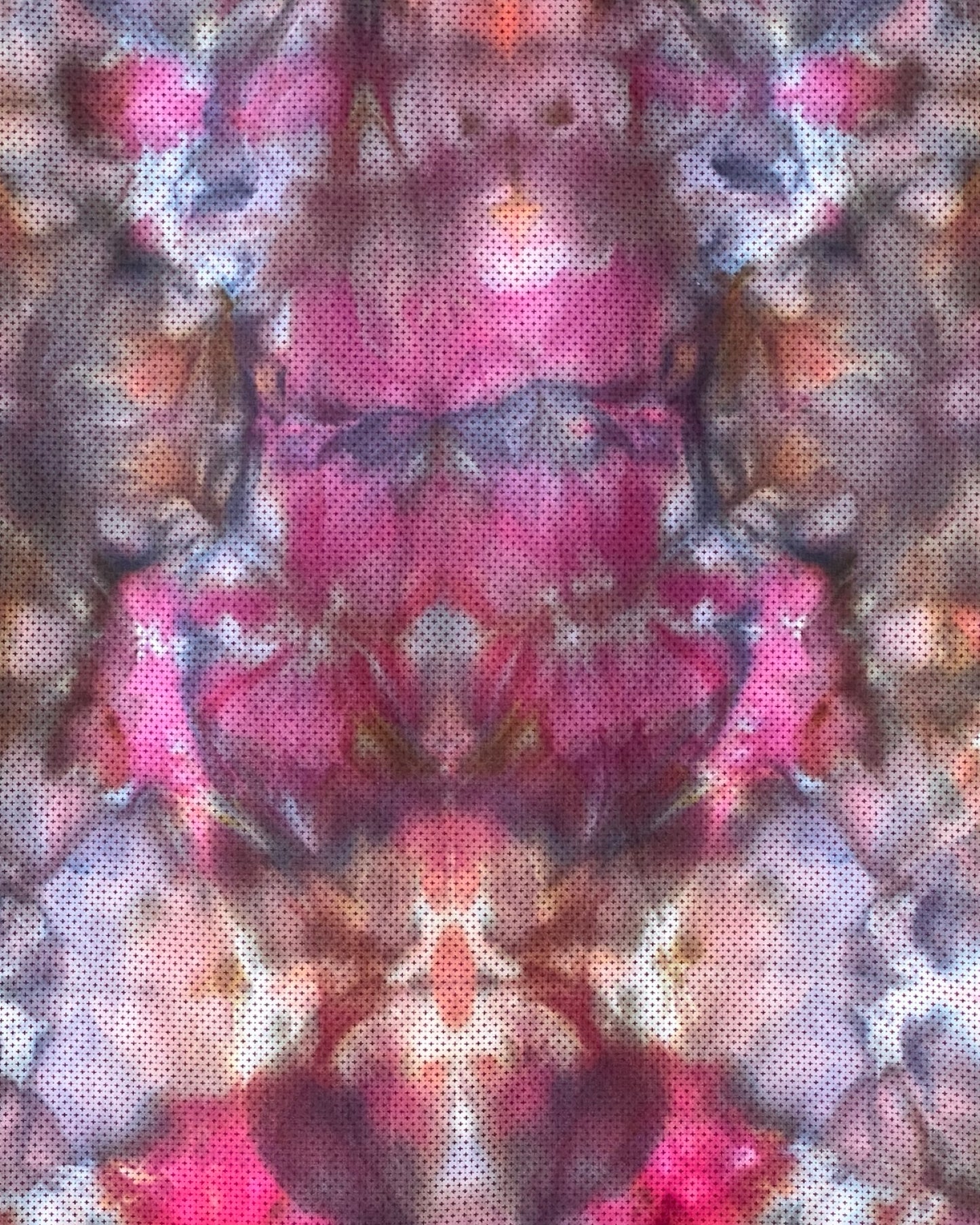 Short Sleeve Button Down Shirt - Mirror Glitch - L
