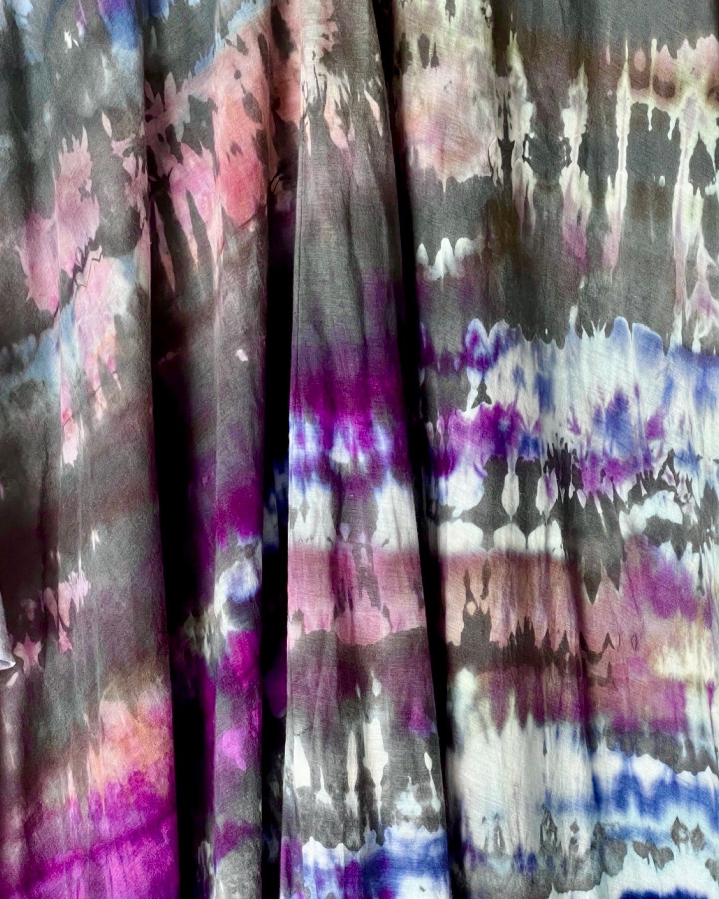 Tie Dye Cold Shoulder Kaftan - Carribbean Blue - One Size