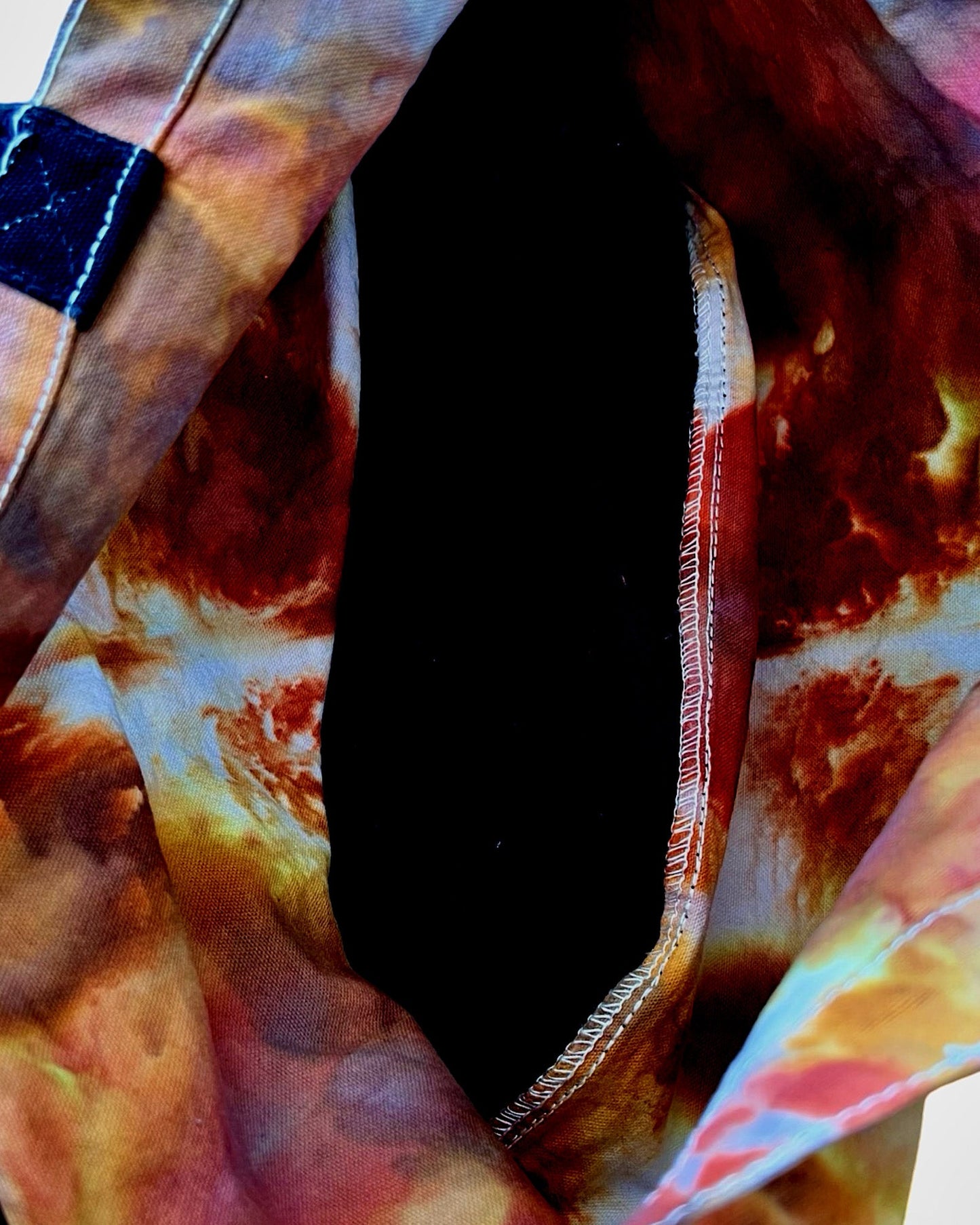 ice dye canvas tote bag phoenix inside