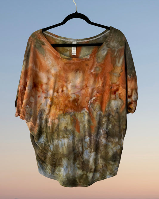 Bamboo and Organic Cotton Dolman Style Tee - Golden Eye - L