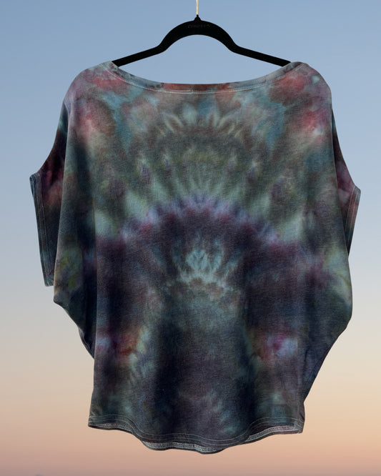 Bamboo and Organic Cotton Dolman Style Tee - Dusk Angels - M