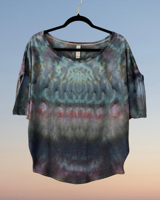 Bamboo and Organic Cotton Dolman Style Tee - Dusk Angels - M