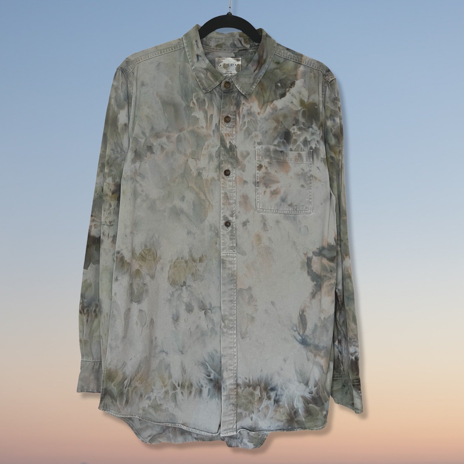 long sleeve button down stormy sky