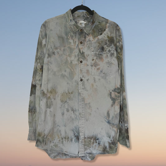 long sleeve button down stormy sky