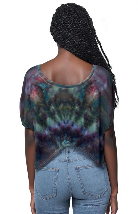 Bamboo and Organic Cotton Dolman Style Tee - Dusk Angels - M