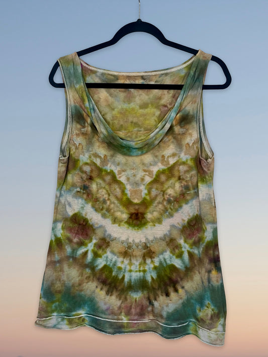 Cowl Neck Tank Top - Desert Oasis - L