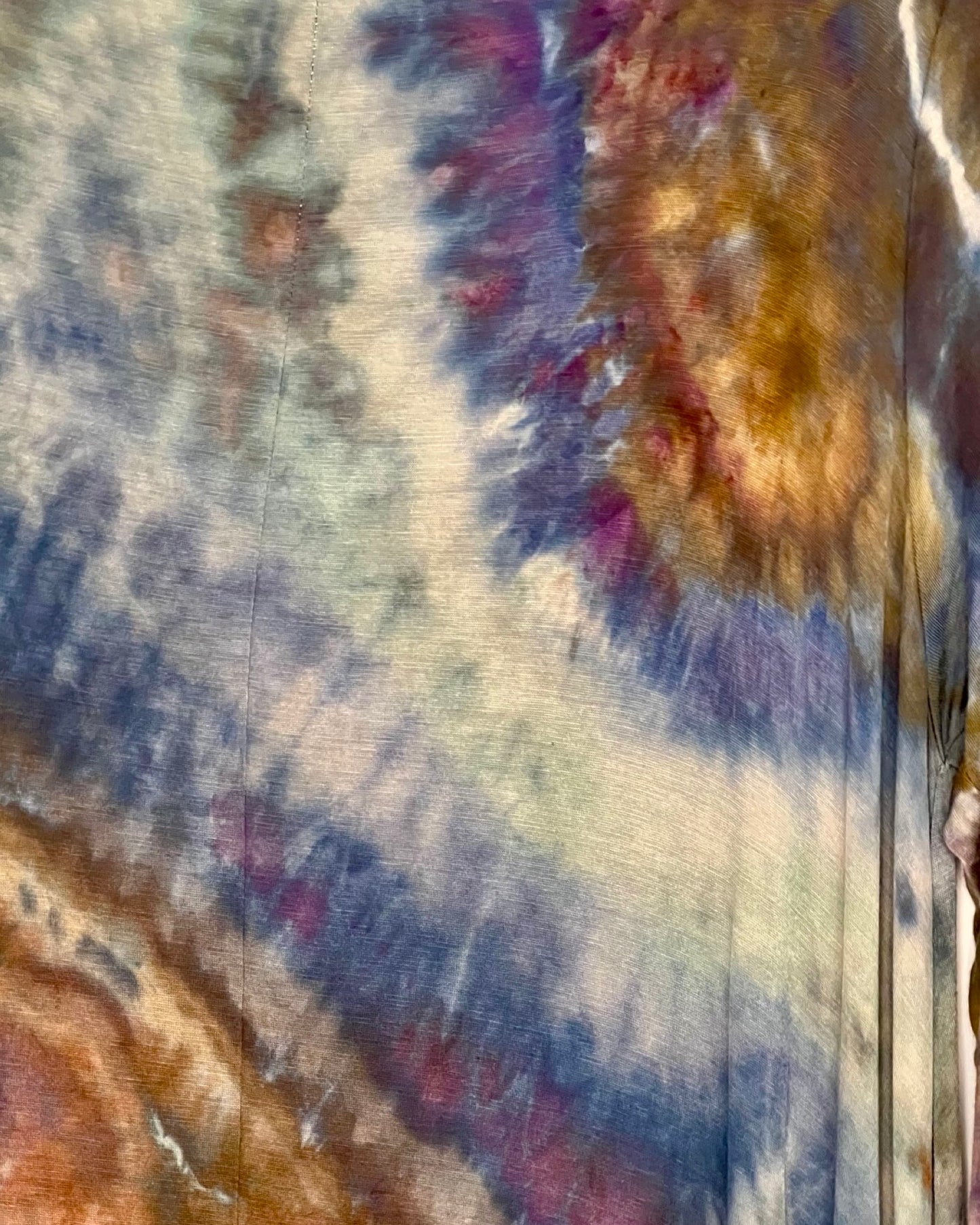 Tie Dye 3/4 Sleeve Loose Tunic- Geode - 2XL