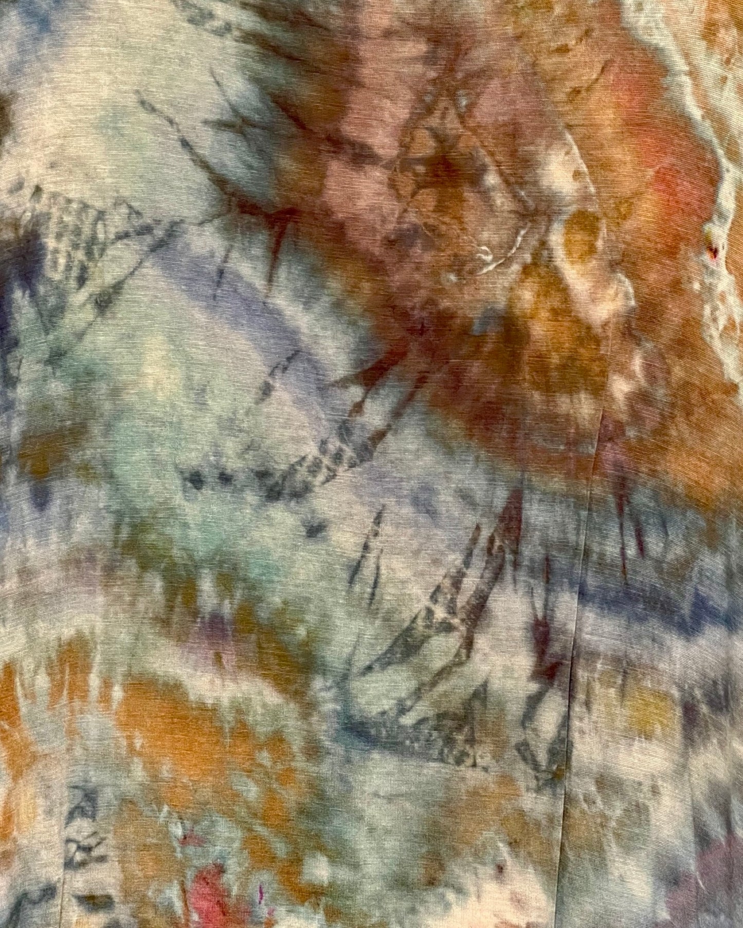 Tie Dye 3/4 Sleeve Loose Tunic- Geode - 2XL