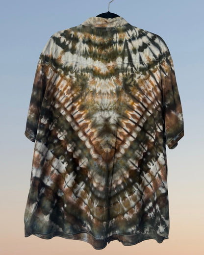 Short Sleeve Pearl Snap Shirt - Bronze Western - 2XL