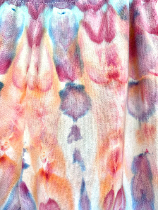 Tie Dye Capri Leggings - Lace Cuff - Large