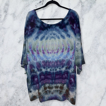 Tie Dye Short Sleeve Dolman Tunic - 3XL