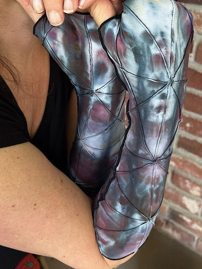 Tie Dye Fingerless Glove Arm Warmer - Gray Matter