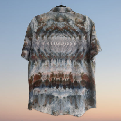 Ice Dyed Button Down Short Sleeve - Large