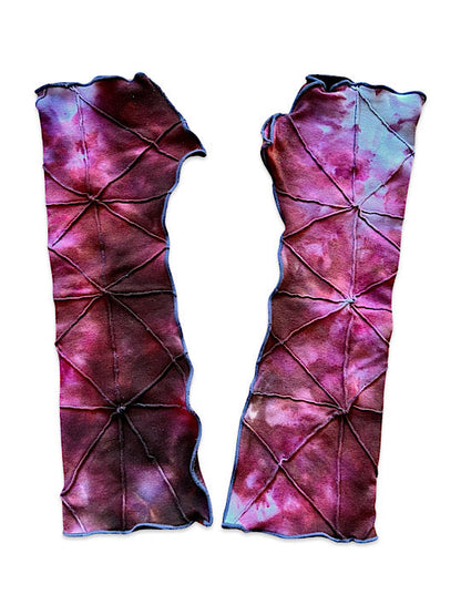 Tie Dye Fingerless Glove Arm Warmer - Plum Port