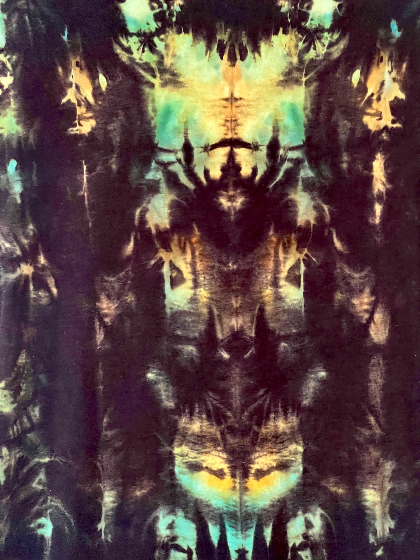 Reverse Dyed Bamboo Organic Tee Dress - Green Faerie - L