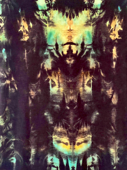 Reverse Dyed Bamboo Organic Tee Dress - Green Faerie - L