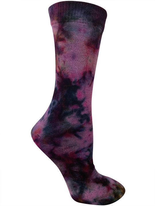 Purple Ice Dye Organic Cotton Crew Socks