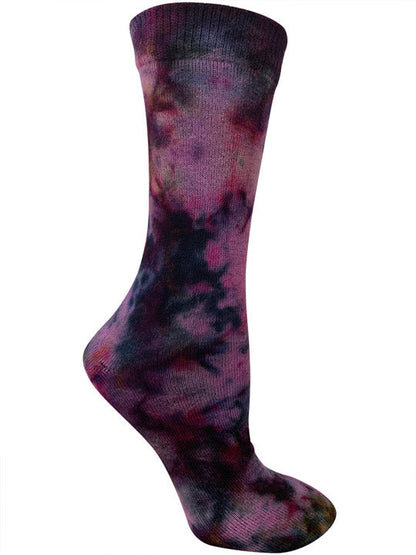 Purple Ice Dye Organic Cotton Crew Socks