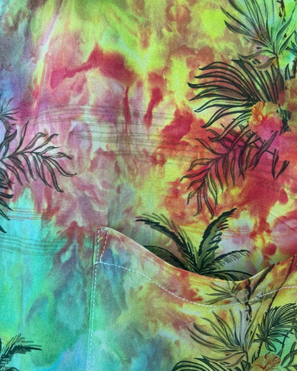 Short Sleeve Button Down Shirt - Tropical Zest - XL
