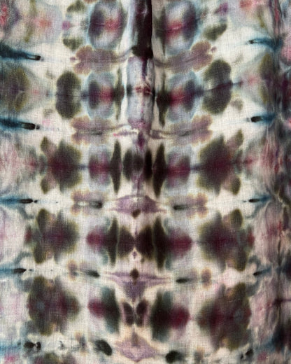 Short Sleeve Button Down Shirt - Linen Kaleidoscope - L