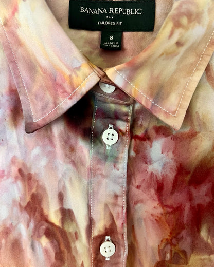 Ladies Button Down Shirt - Love Potion Flower - M