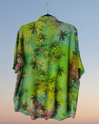 Short Sleeve Button Down Shirt - Tropical Zest - XL