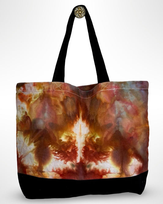 ice dye canvas tote bag phoenix