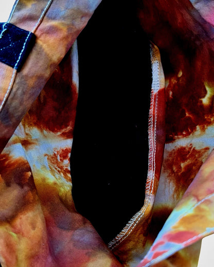 ice dye canvas tote bag phoenix inside
