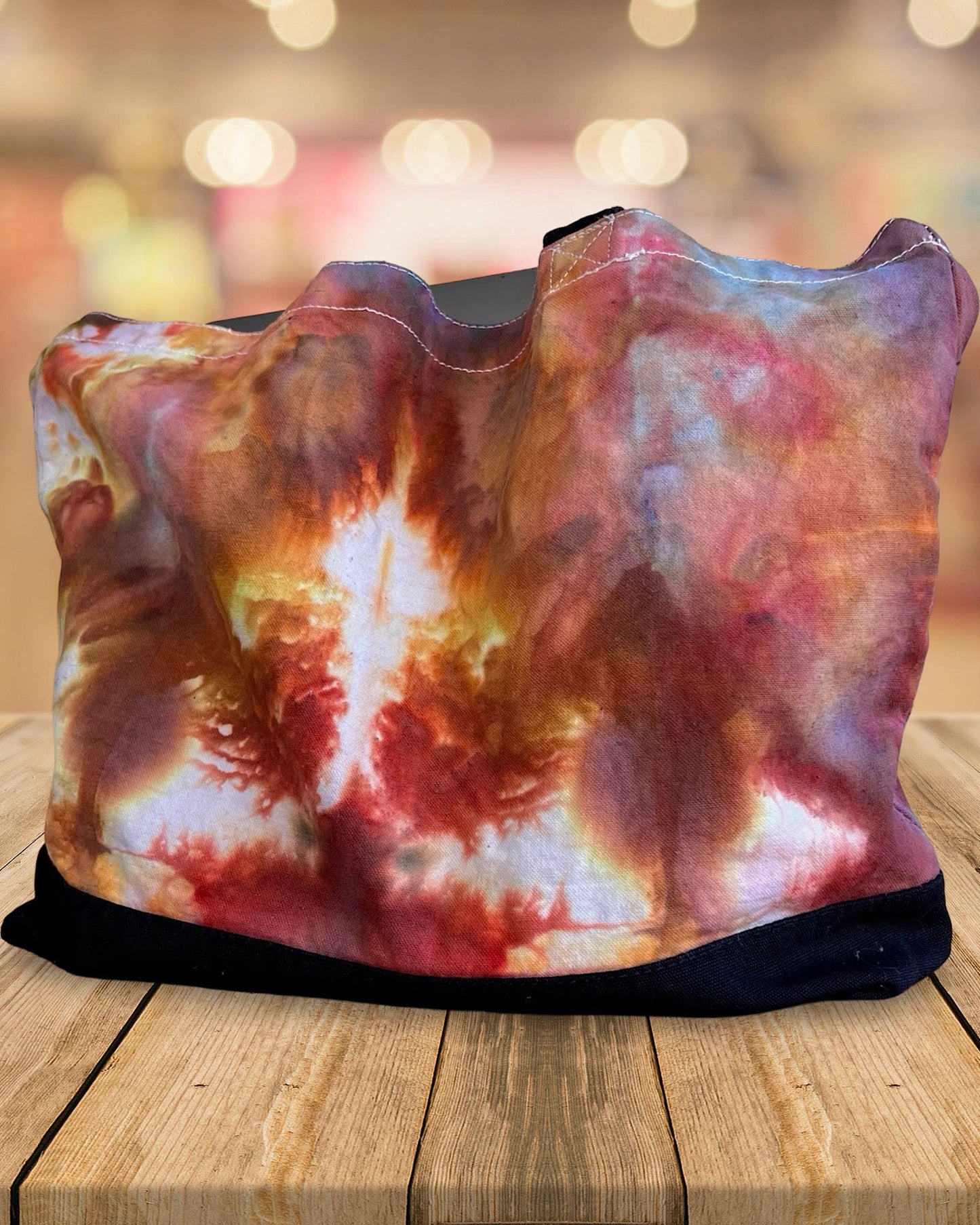 ice dye canvas tote bag phoenix