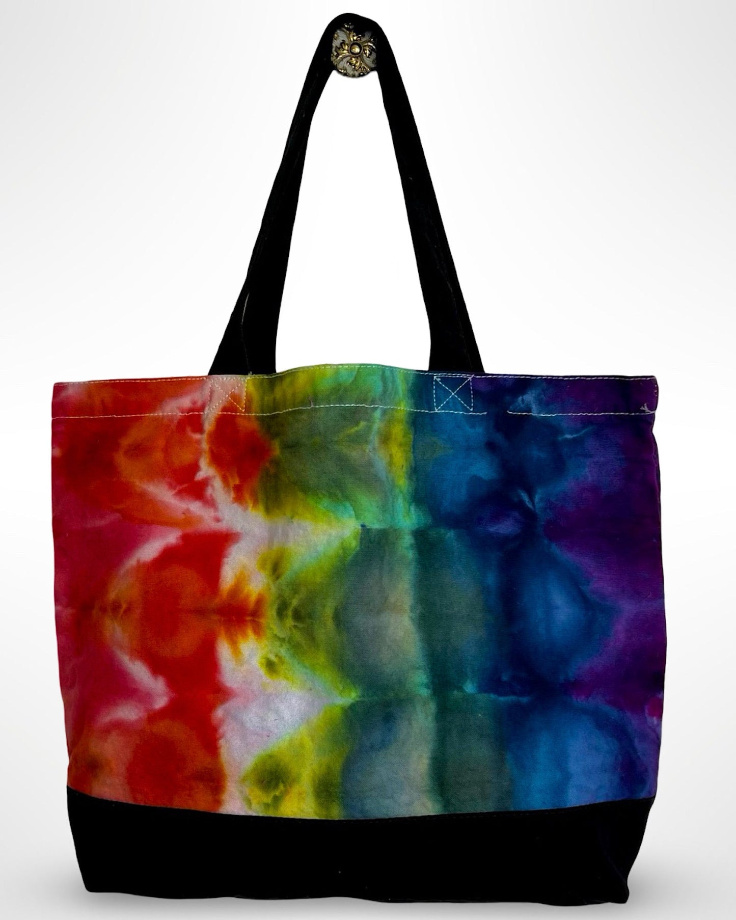 ice dye canvas tote bag rainbow