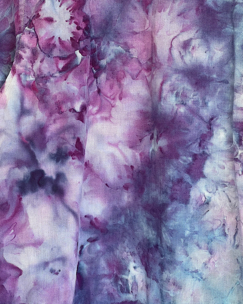 ice dyed blue purple green short sleeve button down shirt 2xl