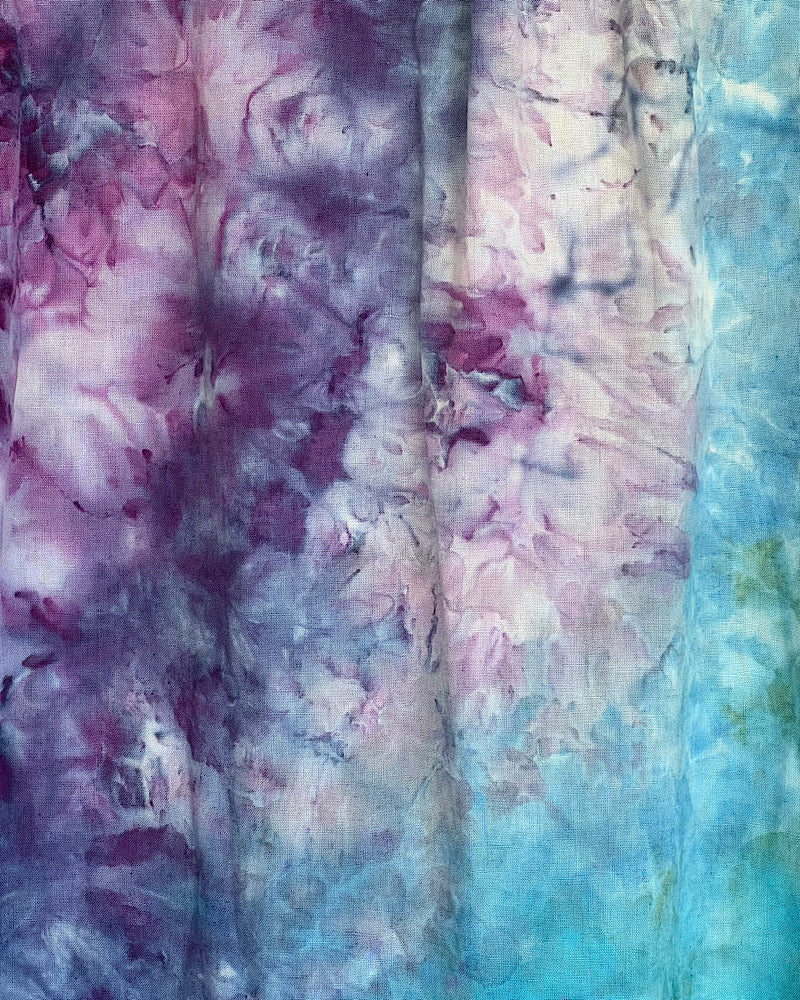 ice dyed blue purple green short sleeve button down shirt 2xl