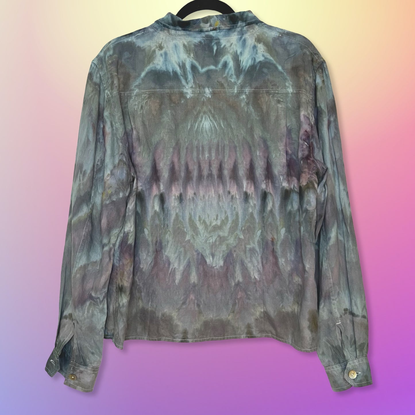 Tie Dye Linen Ladies Cropped Blazer - Large