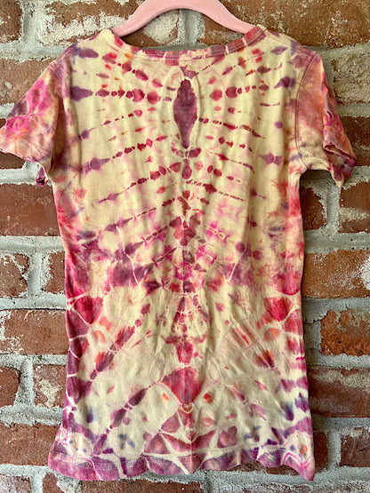 Tie Dye Girl’s T-Shirt - Reverse Pink 7/8