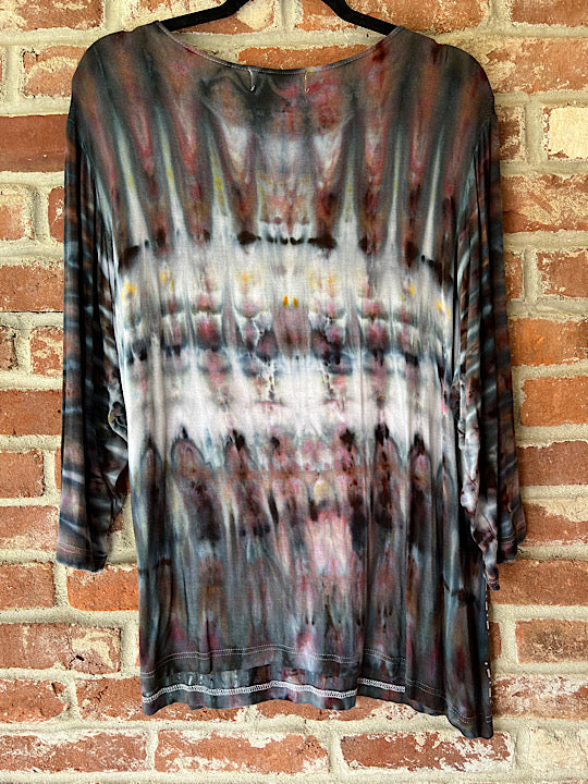 Tie Dye Woman's T-Shirt - Silver Streak - XL