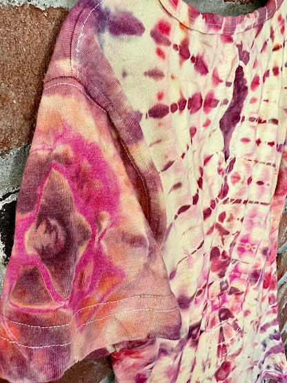 Tie Dye Girl’s T-Shirt - Reverse Pink 7/8