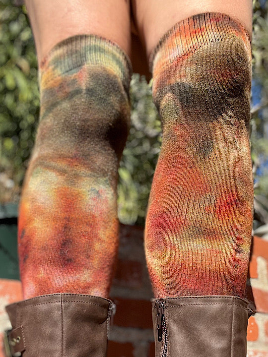 Autumn Leaves Tie Dye Over The Knee