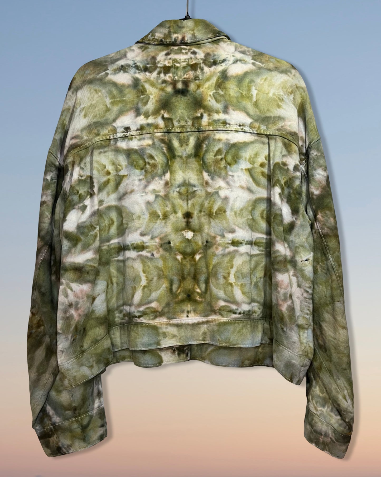 Cropped Denim Jean Jacket - Army Pleat - XL