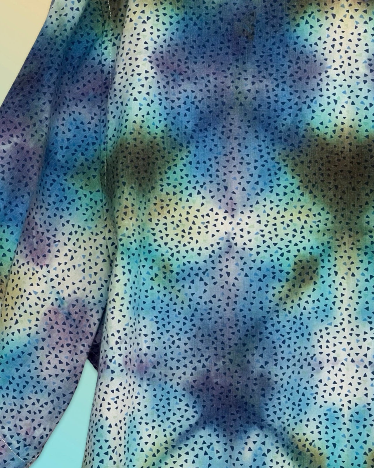 Short Sleeve Button Down Shirt - Shibori Blue - XL