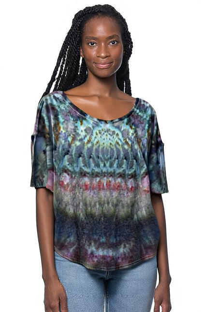 Bamboo and Organic Cotton Dolman Style Tee - Dusk Angels - M
