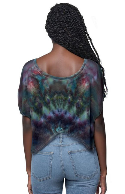 Bamboo and Organic Cotton Dolman Style Tee - Dusk Angels - M